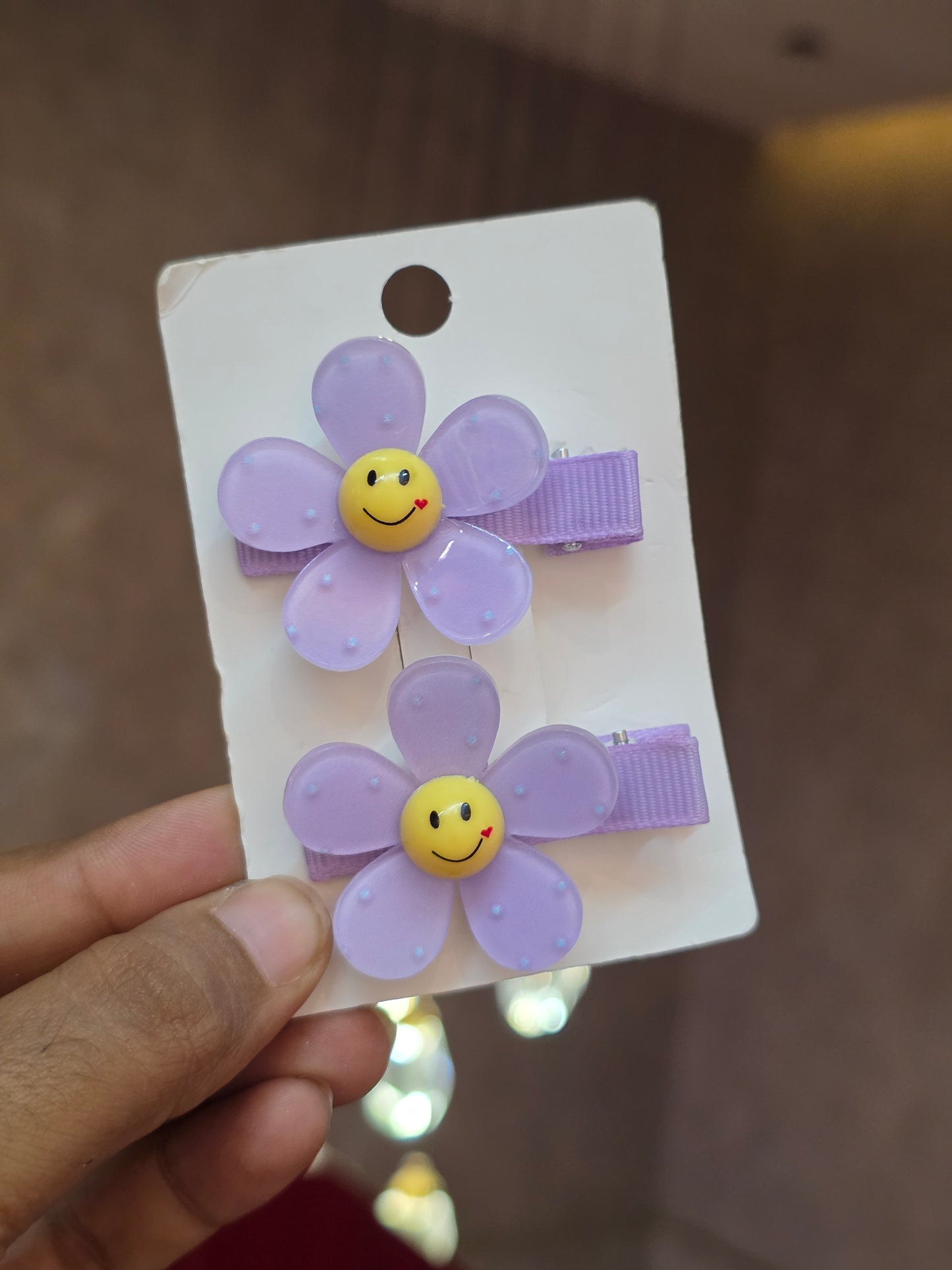 Smiley Floral Clips