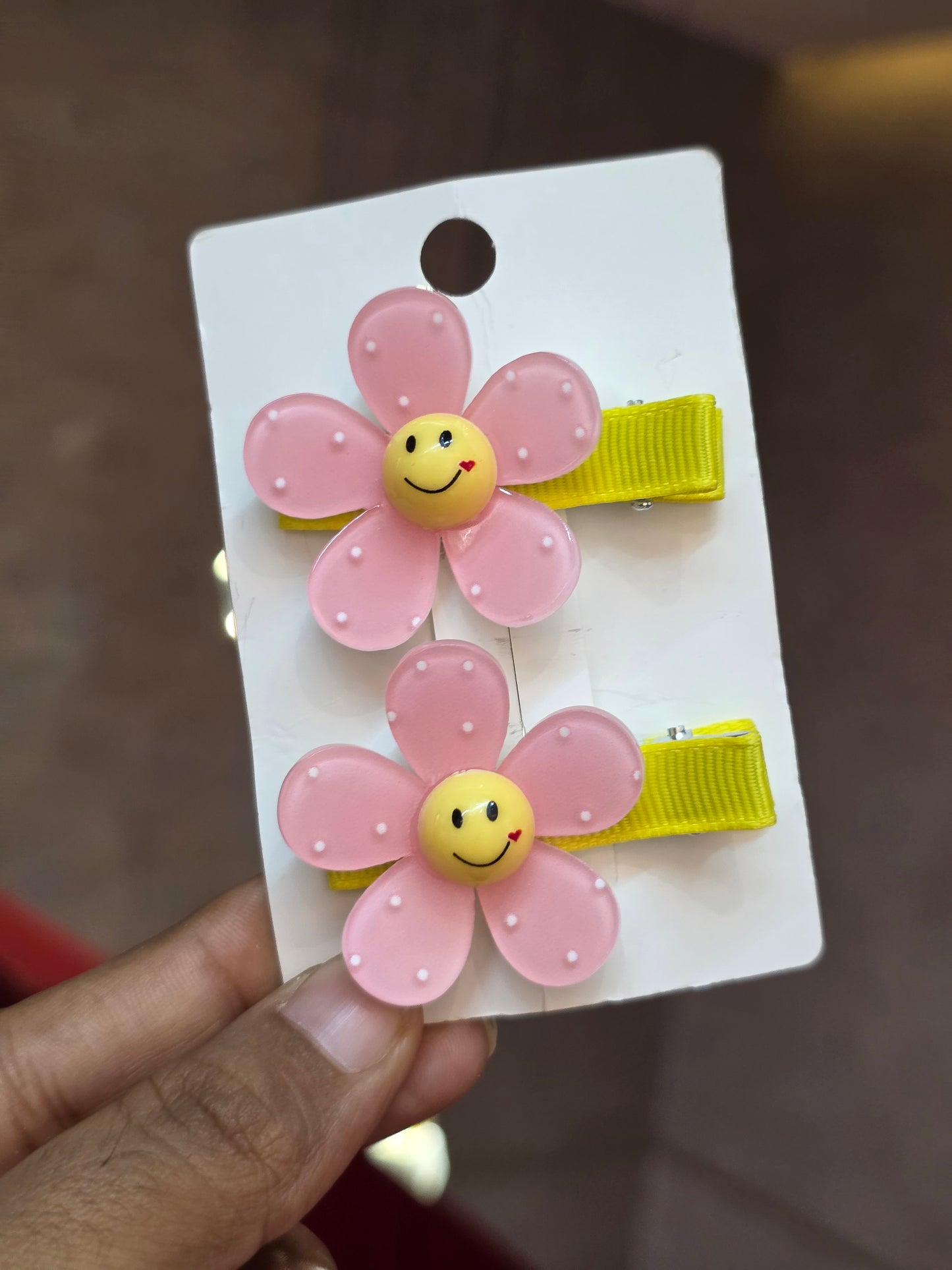 Smiley Floral Clips