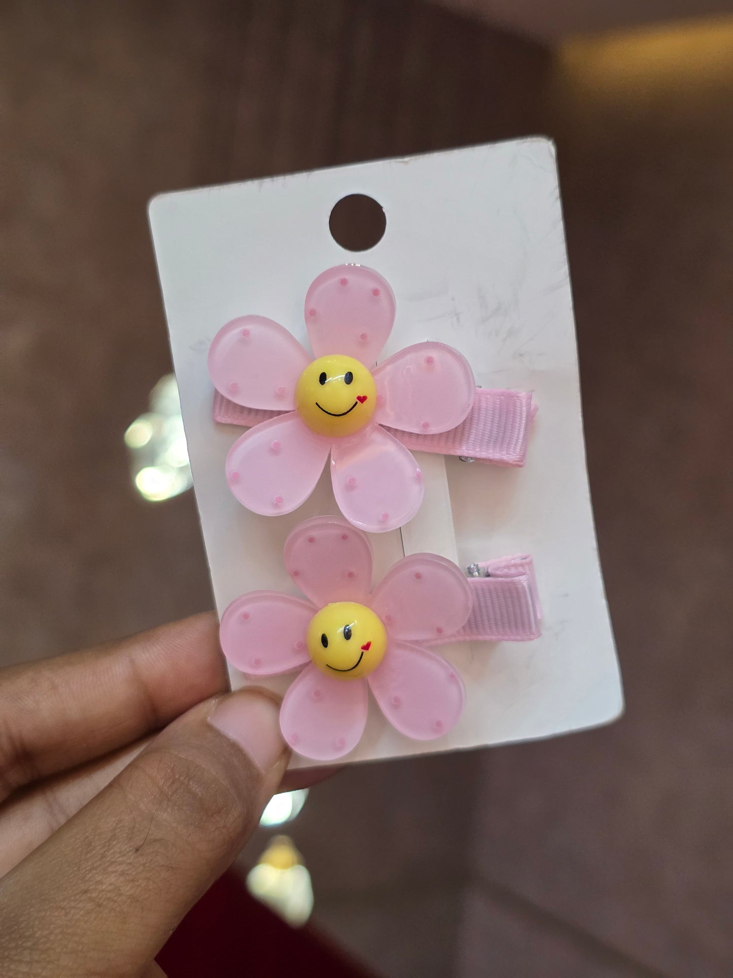 Smiley Floral Clips
