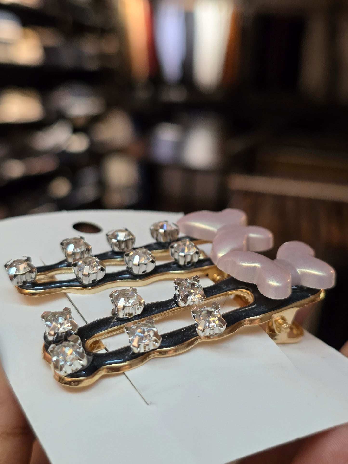 Studded clips with  Buttefly