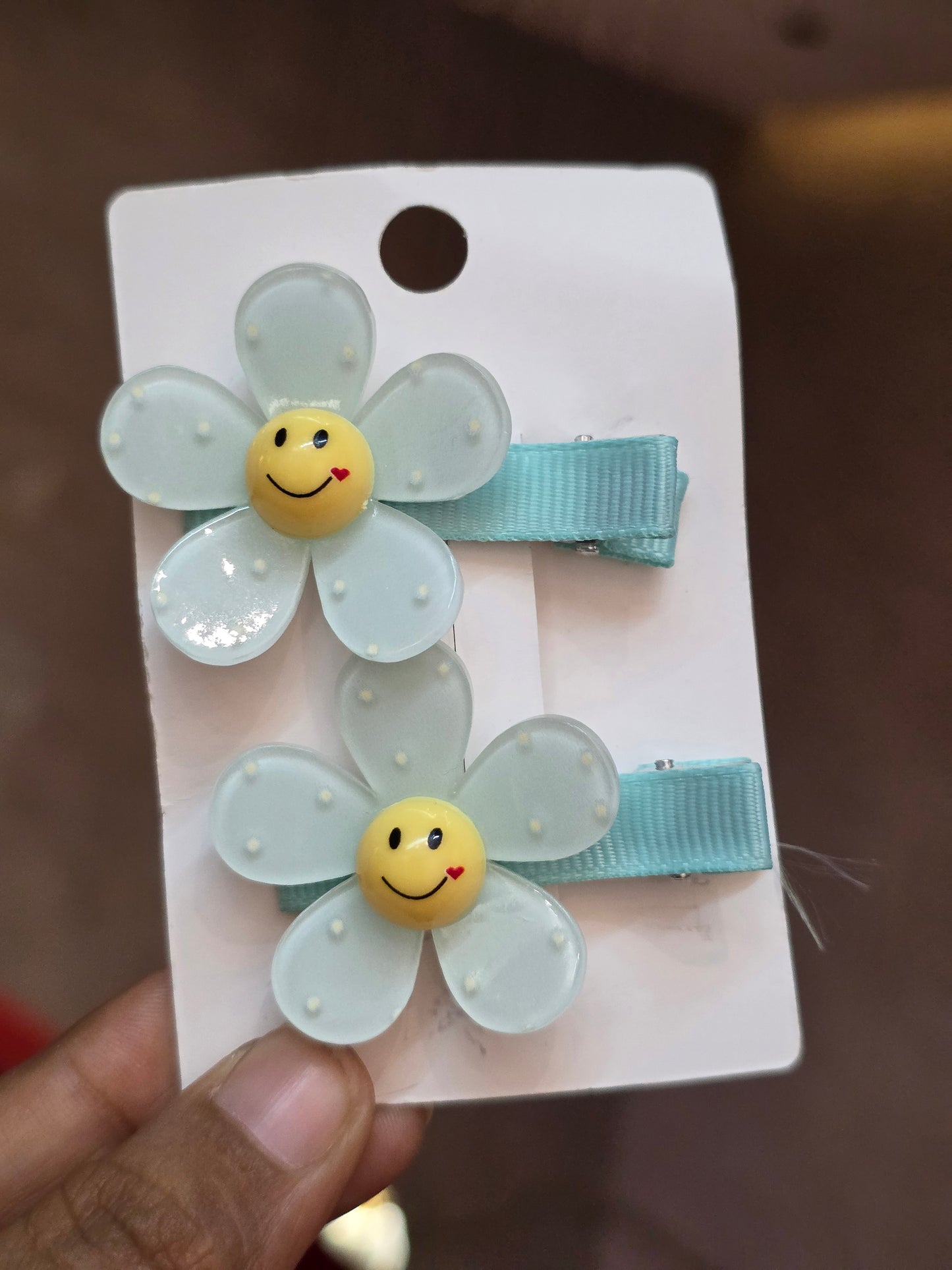 Smiley Floral Clips